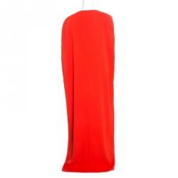 Tom Ford Scarlet Red Silk Open Front Cape Coat L