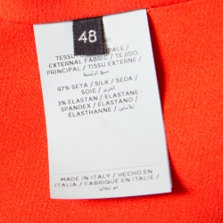 Tom Ford Scarlet Red Silk Open Front Cape Coat L