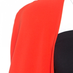 Tom Ford Scarlet Red Silk Open Front Cape Coat L