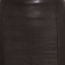 Pre Owned Tom Ford Brown Leather Paneled Perversity Pencil Skirt XS