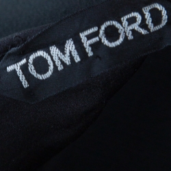 Pre Owned Tom Ford Black Zip Detail Long Sleeve Dress M