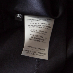 Tom Ford Black Stretch Crepe Open Back Zip Detail Long Sleeve Dress M
