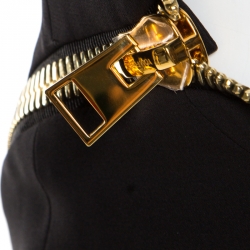 Tom Ford Black Stretch Crepe Open Back Zip Detail Long Sleeve Dress M