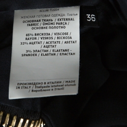 Pre Owned Tom Ford Black Stretch Crepe Zip Detail Open Back Sheath Dress XS