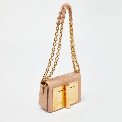Tom Ford Peach Python Mini Natalia Shoulder Bag