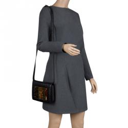 Pre Owned Tom Ford Black Ostrich Leather Small Natalia Crossbody Bag