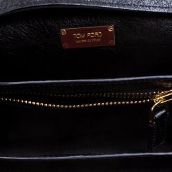 Pre Owned Tom Ford Black Ostrich Leather Small Natalia Crossbody Bag
