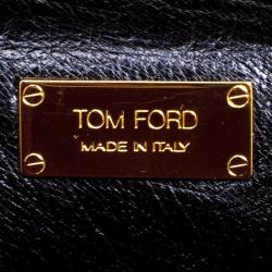 Pre Owned Tom Ford Black Ostrich Leather Small Natalia Crossbody Bag