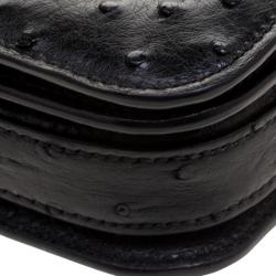 Pre Owned Tom Ford Black Ostrich Leather Small Natalia Crossbody Bag