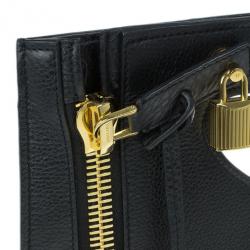 Tom Ford Black Leather Alix Fold Over Bag