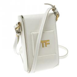 Tom Ford White Leather Mini Camera Crossbody Bag