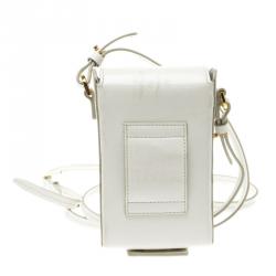 Tom Ford White Leather Mini Camera Crossbody Bag