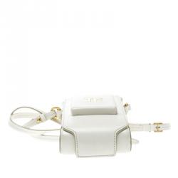 Tom Ford White Leather Mini Camera Crossbody Bag