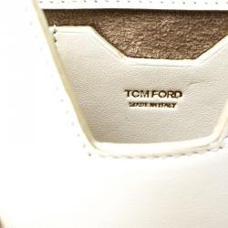 Tom Ford White Leather Mini Camera Crossbody Bag