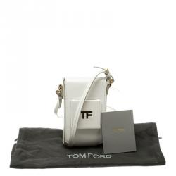 Tom Ford White Leather Mini Camera Crossbody Bag