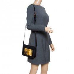 Pre Owned Tom Ford Black Leather Small Natalia Crossbody Bag
