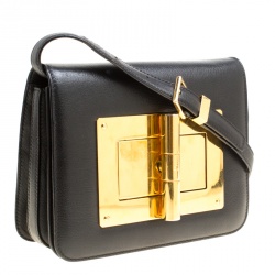 Pre Owned Tom Ford Black Leather Small Natalia Crossbody Bag