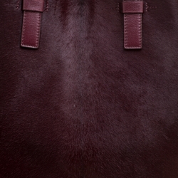 Pre Owned Tom Ford Burgundy Pony Hair and Leather Medium Jennifer Tote
