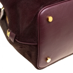 Pre Owned Tom Ford Burgundy Pony Hair and Leather Medium Jennifer Tote
