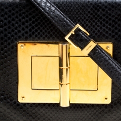 Tom Ford Black Snakeskin Medium Natalia Shoulder Bag