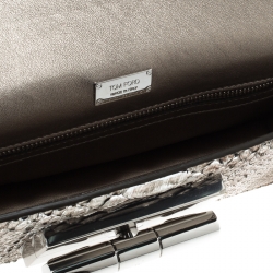 Tom Ford Metallic Light Gold Python Natalia Clutch
