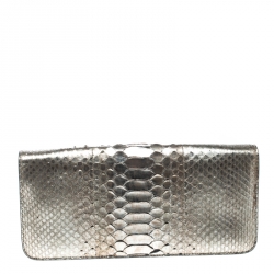Tom Ford Metallic Light Gold Python Natalia Clutch