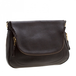Pre Owned Tom Ford Dark Brown Leather Jennifer Shoulder Bag