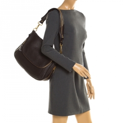 Pre Owned Tom Ford Dark Brown Leather Jennifer Shoulder Bag