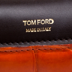 Pre Owned Tom Ford Orange Alligator Shoulder Bag