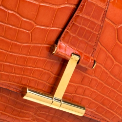 Pre Owned Tom Ford Orange Alligator Shoulder Bag