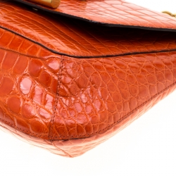 Pre Owned Tom Ford Orange Alligator Shoulder Bag