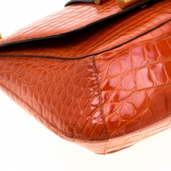 Pre Owned Tom Ford Orange Alligator Shoulder Bag