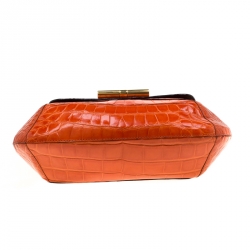 Pre Owned Tom Ford Orange Alligator Shoulder Bag