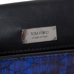 Pre Owned Tom Ford Electric Blue Python Mini Natalia Crossbody Bag