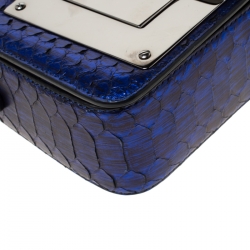 Pre Owned Tom Ford Electric Blue Python Mini Natalia Crossbody Bag