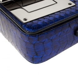 Pre Owned Tom Ford Electric Blue Python Mini Natalia Crossbody Bag