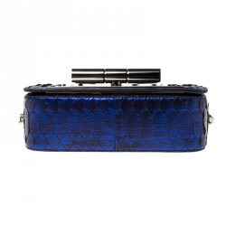 Pre Owned Tom Ford Electric Blue Python Mini Natalia Crossbody Bag