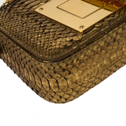 Tom Ford Gold Python Natalia Shoulder Bag