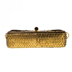Tom Ford Gold Python Natalia Shoulder Bag