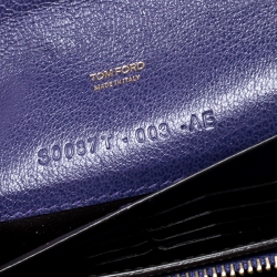 Pre Owned Tom Ford Purple Leather Turnlock Natalia Continental Wallet