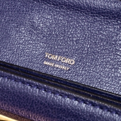 Pre Owned Tom Ford Purple Leather Turnlock Natalia Continental Wallet