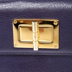 Pre Owned Tom Ford Purple Leather Turnlock Natalia Continental Wallet