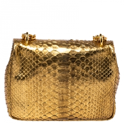 Pre Owned Tom Ford Gold Python Chain Shoulder Bag