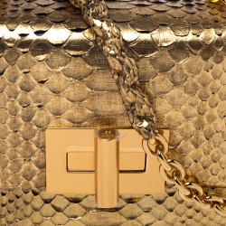 Pre Owned Tom Ford Gold Python Chain Shoulder Bag