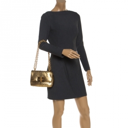 Pre Owned Tom Ford Gold Python Chain Shoulder Bag