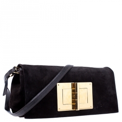 Tom Ford Dark Brown Nubuck Leather Natalia Convertible Clutch