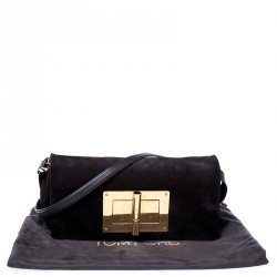 Tom Ford Dark Brown Nubuck Leather Natalia Convertible Clutch