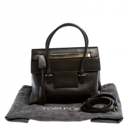 Tom Ford Dark Olive Green Leather TF Icon Satchel 