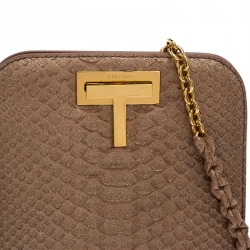 Pre Owned Tom Ford Metallic Pink Python Saskia Crossbody