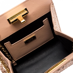 Pre Owned Tom Ford Metallic Pink Python Saskia Crossbody